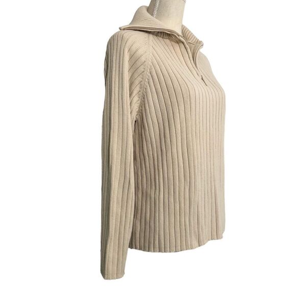 Carolyn Taylor Essentials Ribbed Zip Collar Sweater 1/4 Zip Size Large - Picture 3 of 10